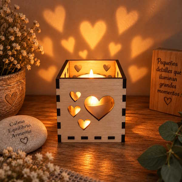 Porta velas Corazones